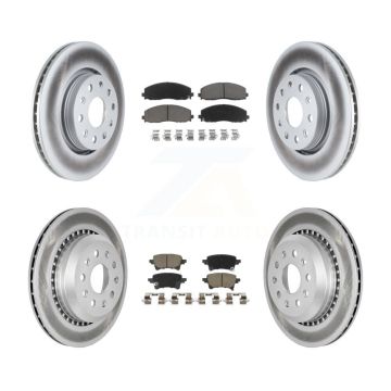 Front Rear Coated Disc Brake Rotors And Ceramic Pads Kit For 2020-2023 Jeep Gladiator KGC-102908