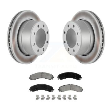 Rear Coated Disc Brake Rotor Ceramic Pad Kit For 2020-2021 Ram 3500 With Dual Wheels KGC-102911