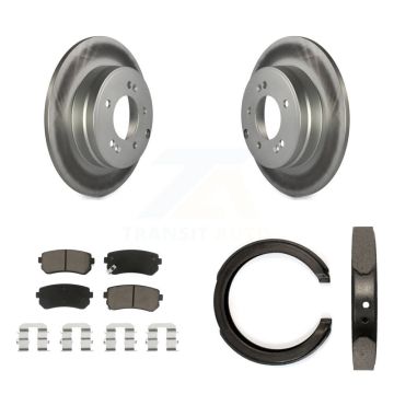 Rear Disc Coated Rotors Ceramic Pads And Parking Shoes Kit For Hyundai Tucson Sonata Kia KGC-102929