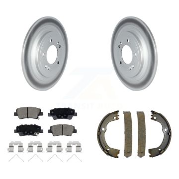 Rear Disc Coated Rotors Ceramic Pads & Parking Shoes Kit For Kia Sportage Hyundai Tucson KGC-102930