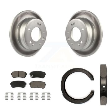 Rear Disc Coated Rotors Ceramic Pads And Parking Shoes Kit For 2011-2016 Kia Sportage FWD KGC-102933