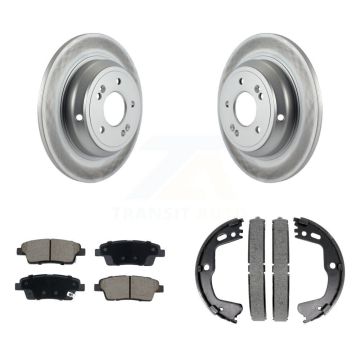 Rear Disc Coated Rotors Ceramic Pads & Parking Shoes Kit For 18-20 Genesis G80 3.8L 5.0L KGC-102936