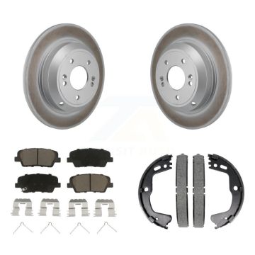Rear Disc Coated Rotors Ceramic Pads Parking Brake Shoes Kit For Kia Stinger Genesis G70 KGC-102937