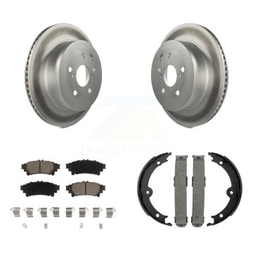 Rear Disc Coated Rotors Ceramic Pads And Parking Brake Shoes Kit For Lexus IS350 IS250 KGC-102943