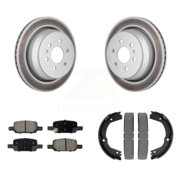 Rear Disc Coated Rotors Ceramic Pads Parking Shoes Kit For Chevrolet Colorado GMC Canyon KGC-102946