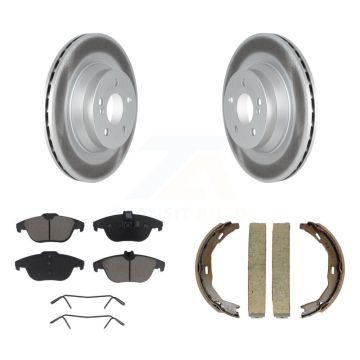 Rear Disc Coated Rotors Ceramic Pads And Parking Brake Shoes Kit For Mercedes-Benz E550 KGC-102950