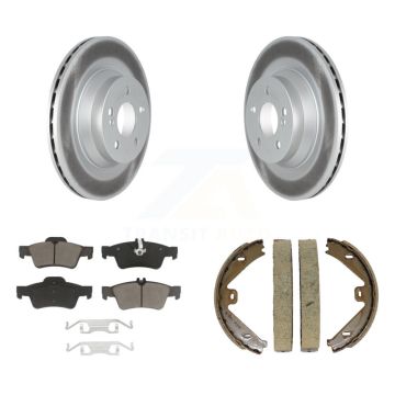 Rear Disc Coated Rotors Ceramic Pads And Parking Shoes Kit For Mercedes-Benz E550 CLS550 KGC-102952