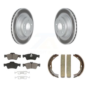 Rear Disc Coated Rotors Ceramic Pads And Parking Brake Shoes Kit For Mercedes-Benz E550 KGC-102956