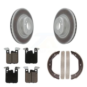 Rear Disc Coated Rotors Ceramic Pads And Parking Shoes Kit For BMW 328i 320i xDrive 428i KGC-102963