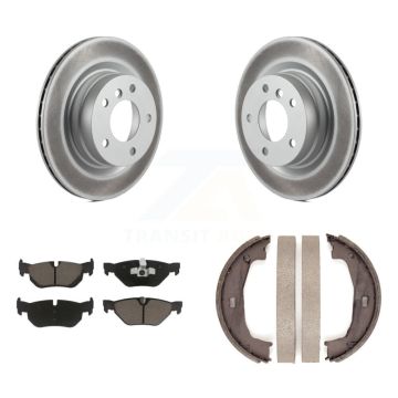 Rear Disc Coated Rotors Ceramic Pads And Parking Brake Shoes Kit For BMW 323i 328i 325i KGC-102971
