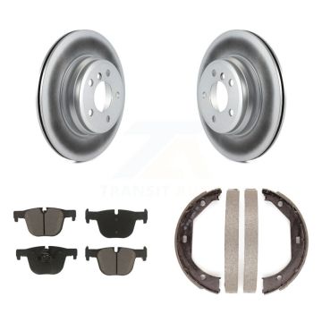 Rear Disc Coated Rotors Ceramic Pads Parking Shoes Kit For BMW 330i xDrive 328i 335i 428i KGC-102972