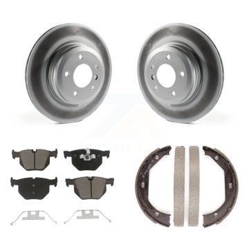 Rear Disc Coated Rotors Ceramic Pads Parking Shoes Kit For BMW X1 335i xDrive 335xi 330i KGC-102973