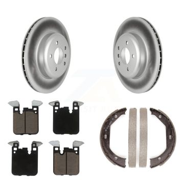 Rear Disc Coated Rotors Ceramic Pads Parking Shoes Kit For BMW 328i xDrive 330i 335i 428i KGC-102974