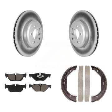 Rear Disc Coated Rotors Ceramic Pads And Parking Brake Shoes Kit For BMW 328i xDrive KGC-102978