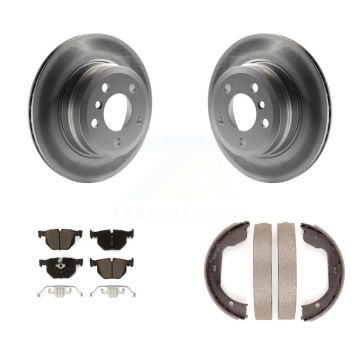 Rear Disc Coated Rotors Ceramic Pads And Parking Brake Shoes Kit For BMW X5 X6 KGC-102995