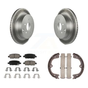 Rear Disc Coated Rotors Ceramic Pads & Parking Shoes Kit For Nissan Murano INFINITI QX60 KGC-103008