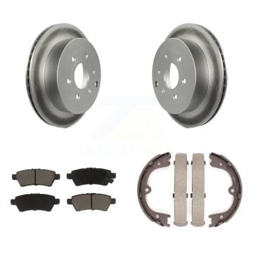 Rear Disc Coated Rotors Ceramic Pads Parking Brake Shoes Kit For 2006-2007 Nissan Xterra KGC-103012