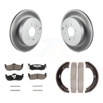 Rear Disc Coated Rotors Ceramic Pads & Parking Shoes Kit For Nissan Pathfinder From 08 04 KGC-103014