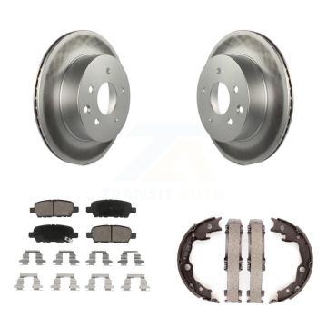 Rear Disc Coated Rotors Ceramic Pads Parking Shoes Kit For Nissan Rogue LEAF Juke Select KGC-103018