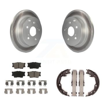 Rear Disc Coated Rotors Ceramic Pads Parking Brake Shoes Kit For Toyota RAV4 Lexus HS250h KGC-103019