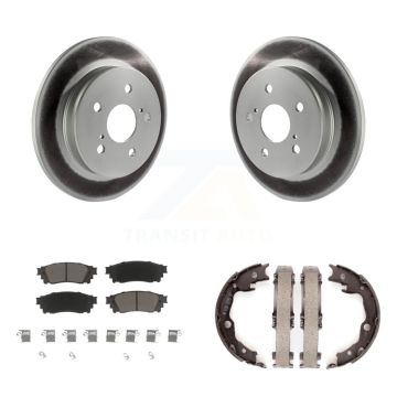 Rear Disc Coated Rotors Ceramic Pads And Parking Brake Shoes Kit For Toyota Camry RAV4 KGC-103023