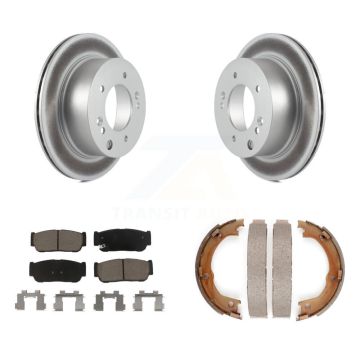 Rear Disc Coated Rotors Ceramic Pads & Parking Brake Shoes Kit For 2003-2006 Kia Sorento KGC-103026