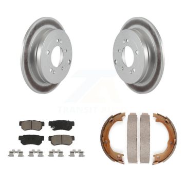 Rear Disc Coated Rotors Ceramic Pads Parking Brake Shoes Kit For 2006-2009 Hyundai Azera KGC-103027