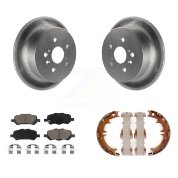 Rear Disc Coated Rotors Ceramic Pads & Parking Brake Shoes Kit For 2009-2016 Toyota Venza KGC-103036