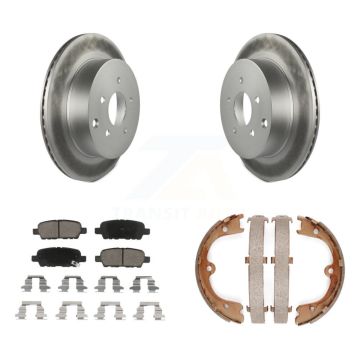 Rear Disc Coated Rotors Ceramic Pads And Parking Shoes Kit For INFINITI FX35 Nissan Quest KGC-103050
