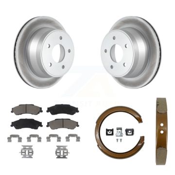 Rear Disc Coated Rotors Ceramic Pads Parking Shoes Kit For Chevrolet GMC Blazer S10 Jimmy KGC-103054