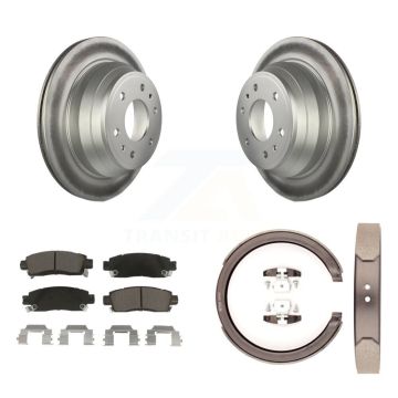 Rear Disc Coated Rotors Ceramic Pads & Parking Shoes Kit For Chevrolet GMC Trailblazer XL KGC-103059