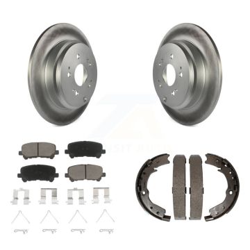 Rear Disc Coated Rotors Ceramic Pads Parking Brake Shoes Kit For 2011-2017 Honda Odyssey KGC-103099
