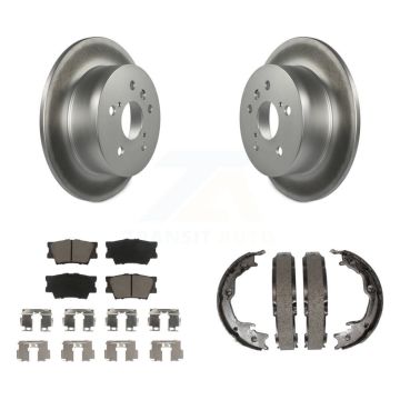 Rear Disc Coated Rotors Ceramic Pads Parking Brake Shoes Kit For Toyota Camry Lexus ES350 KGC-103101