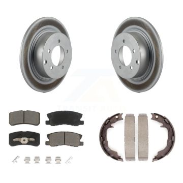 Rear Disc Coated Rotors Ceramic Pads Parking Shoes Kit For Jeep Mitsubishi Patriot Lancer KGC-103102
