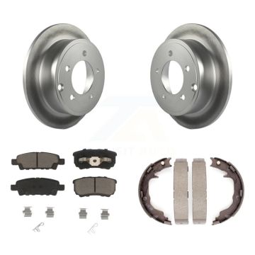 Rear Disc Coated Rotors Ceramic Pads & Parking Shoes Kit For Jeep Patriot Dodge Chrysler KGC-103104