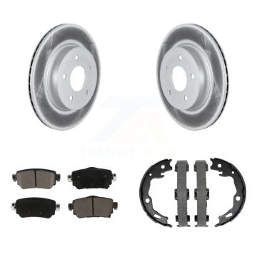 Rear Disc Coated Rotors Ceramic Pads And Parking Shoes Kit For Nissan Rogue Sport Qashqai KGC-103144