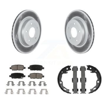 Rear Disc Coated Rotors Ceramic Pads And Parking Shoes Kit For Nissan Qashqai Rogue Sport KGC-103146