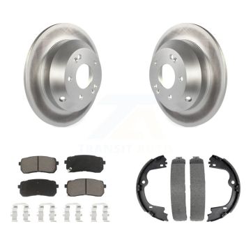 Rear Disc Coated Rotors Ceramic Pads And Parking Brake Shoes Kit For Kia Sedona KGC-103147