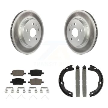 Rear Disc Coated Rotors Ceramic Pads And Parking Brake Shoes Kit For Chevrolet Camaro KGC-103153