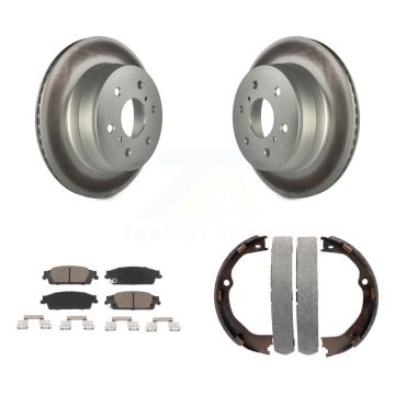 Rear Disc Coated Rotors Ceramic Pads & Parking Shoes Kit For GMC Chevrolet Sierra 1500 LD KGC-103157