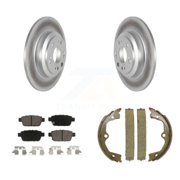 Rear Disc Coated Rotors Ceramic Pads And Parking Brake Shoes Kit For 2009-2014 Acura TL KGC-103160