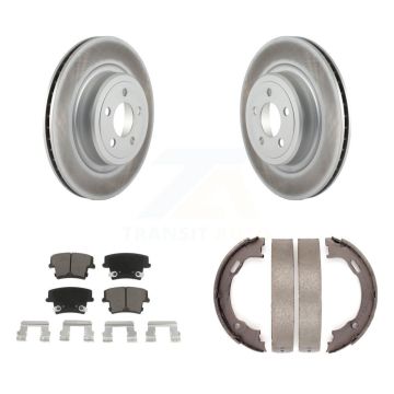 Rear Disc Coated Rotors Ceramic Pads And Parking Brake Shoes Kit For Dodge Charger Magnum KGC-103206
