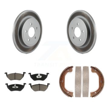 Rear Disc Coated Rotors Ceramic Pads And Parking Shoes Kit For Ford Escape Mazda Tribute KGC-103213