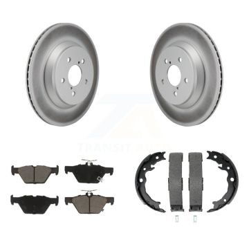 Rear Disc Coated Rotors Ceramic Pads And Parking Brake Shoes Kit For Subaru Crosstrek KGC-103217