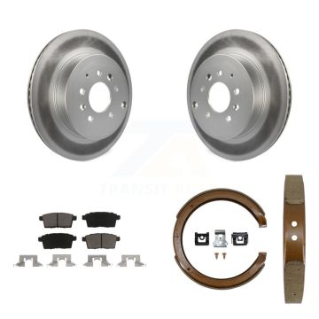 Rear Disc Coated Rotors Ceramic Pads And Parking Brake Shoes Kit For 2007-2012 Mazda CX-9 KGC-103221