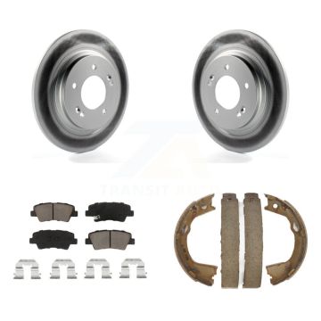 Rear Disc Coated Rotors Ceramic Pads And Parking Brake Shoes Kit For Kia Optima KGC-103228