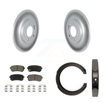 Rear Disc Coated Rotors Ceramic Pads Parking Shoes Kit For Kia Cadenza Limited/Technology KGC-103229