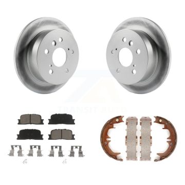 Rear Disc Coated Rotors Ceramic Pads Parking Shoes Kit For Toyota Camry Lexus ES330 ES300 KGC-103239
