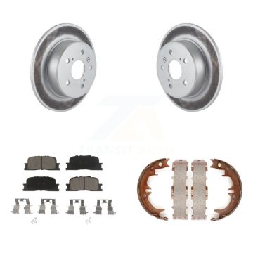 Rear Disc Coated Rotors Ceramic Pads & Parking Shoes Kit For 01-03 Toyota Highlander AWD KGC-103244