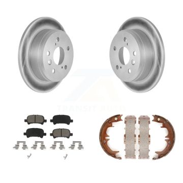 Rear Disc Coated Rotors Ceramic Pads And Parking Brake Shoes Kit For Toyota Camry Solara KGC-103245
